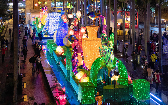 Lunar New Year Thematic Lantern Display ─ Glittering Peacocks in Full Bloom